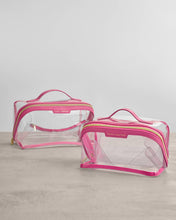 Load image into Gallery viewer, Clear Large Make-up &amp; Wash Bag - Raspberry Pink - Katie Loxton
