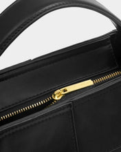 Load image into Gallery viewer, Taya Hand Woven Suedette Top Handle Bag in Black - Katie Loxton
