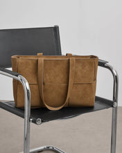 Load image into Gallery viewer, Taya Hand Woven Suedette Tote Bag in Caramel - Katie Loxton
