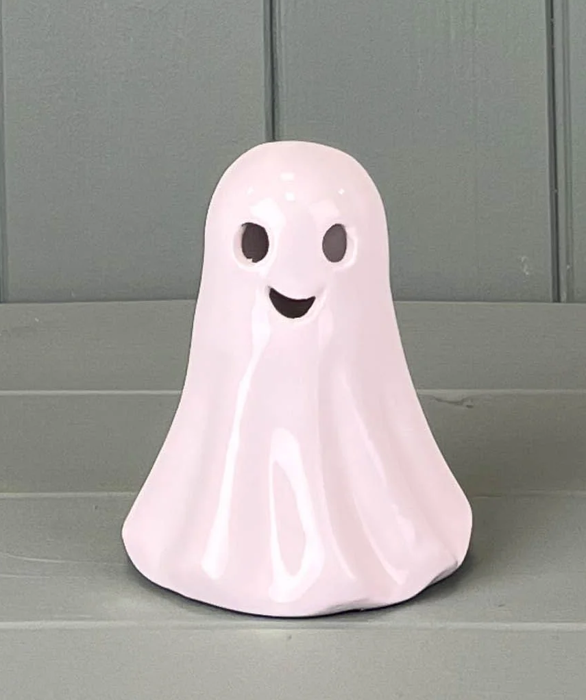 Light Up Ceramic Ghost Decoration - Medium