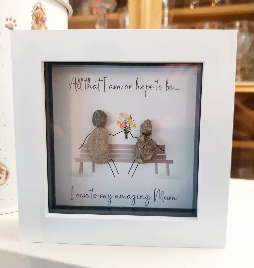 Mini Framed Pebble Art - Amazing Mum