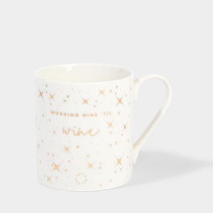 Boxed Porcelain Mug - Working Nine 'Til Wine - Katie Loxton