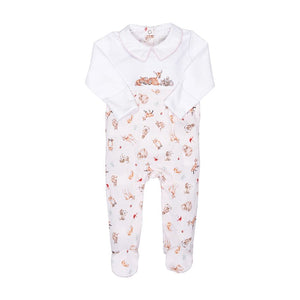 'Little Forest' Woodland Animal Printed Babygrow