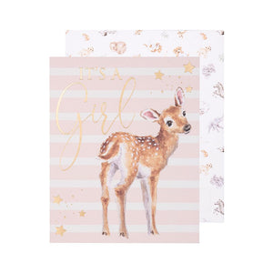 It's A Girl - Loved Deerly Greeting Card