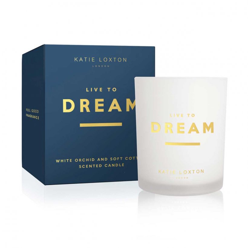 Sentiment Candle - Live To Dream - White Orchid & Soft Cotton