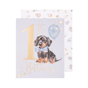 1st Birthday Card - A Pawsome Dachshund