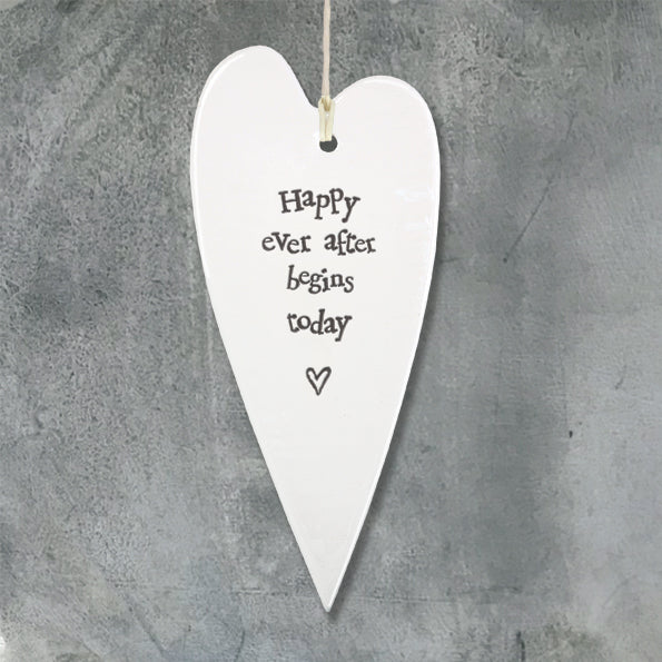 Porcelain long heart-Happy ever after - East of India