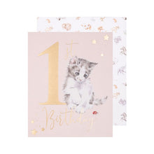 Load image into Gallery viewer, 1st Birthday Card  - Purrrfect Kitty!

