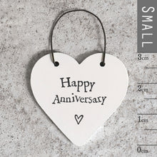 Load image into Gallery viewer, Happy Anniversary Little Wooden Heart Sign
