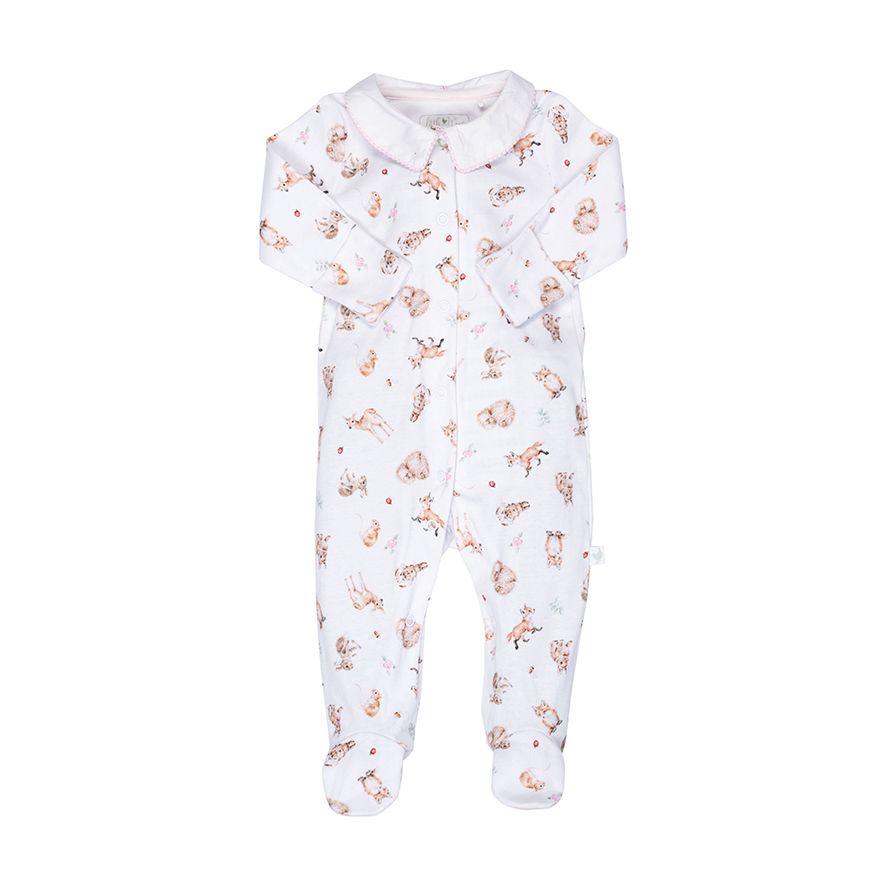 'Little Forest' Woodland Animal Patterned Babygrow