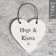 Load image into Gallery viewer, Hugs &amp; Kisses Little Wooden Heart Gift Tag
