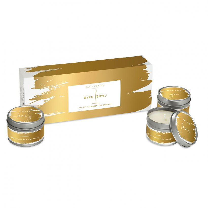 TRIO CANDLE BOX,  WITH LOVE CANDLE GIFT BOX - KATIE LOXTON
