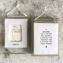 Load image into Gallery viewer, &#39;Family&#39; Mini Porcelain Hanging Frame - East of India
