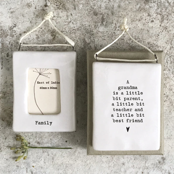 'Family' Mini Porcelain Hanging Frame - East of India