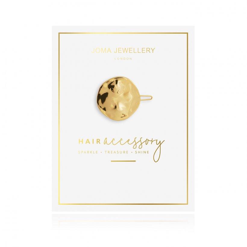 Hair Accessory hammered gold Disc Hair Clip - Joma Jewellery