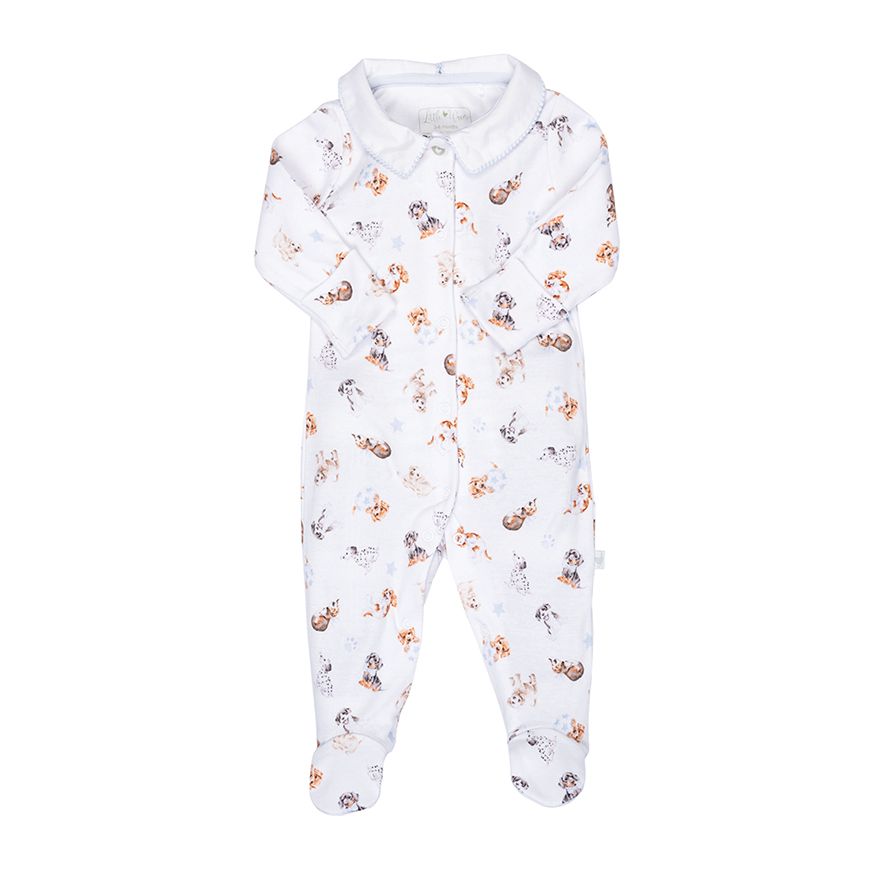 'Little Paws' Dog Patterned Babygrow