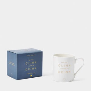 Porcelain Mug 'Pop, Fizz, Clink, It's Time To Drink