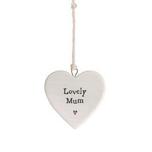'Lovely Mum' Small Porcelain Heart