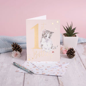 1st Birthday Card  - Purrrfect Kitty!