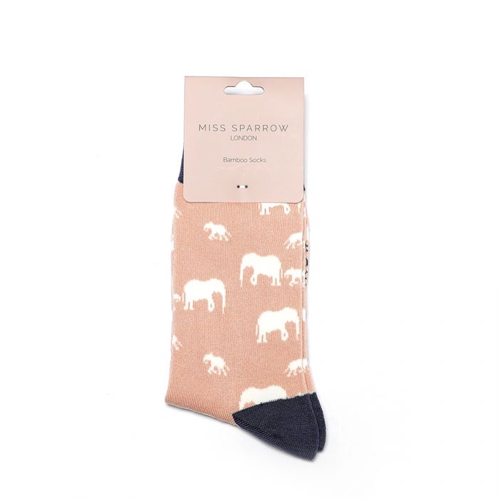 Elephant Socks Dusky Pink