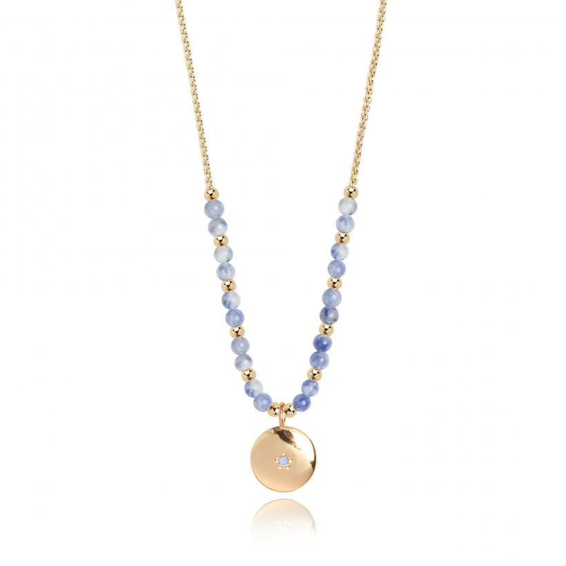 Signature Stones Necklace With Blue Lace Agate Stones - Friendship