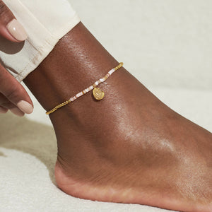 Pink Shell Gold Heart Anklet - Joma Jewellery