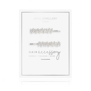 Silver Link Hair Slides - Joma Jewellery