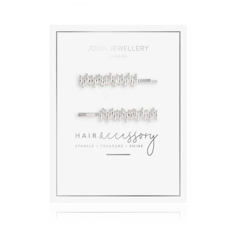 Silver Link Hair Slides - Joma Jewellery