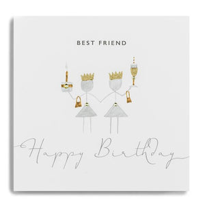 Best Friend, Happy Birthday - Gold Leaf by Janie Wilson