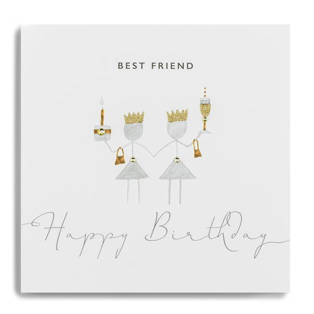 Best Friend, Happy Birthday - Gold Leaf by Janie Wilson