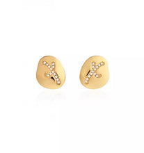 Load image into Gallery viewer, Gold Pave Kiss Stud - Joma Jewellery
