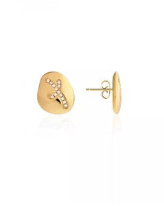 Gold Pave Kiss Stud - Joma Jewellery