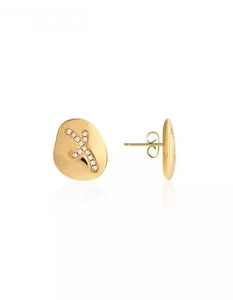 Gold Pave Kiss Stud - Joma Jewellery