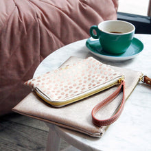 Load image into Gallery viewer, Rose Gold Dotty Wristlet Purse
