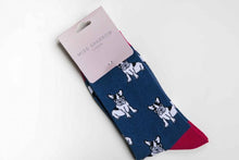 Load image into Gallery viewer, French Bulldog Socks - Navy - Miss Sparrow
